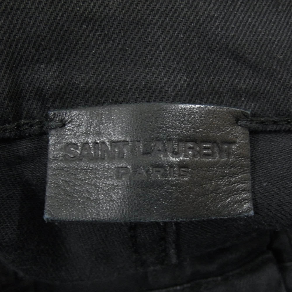 SAINT LAURENT サンローラン 638498 YO500 ブラックデニム ストレッチ スキニー デニム パンツ ブラック系 28【中古】