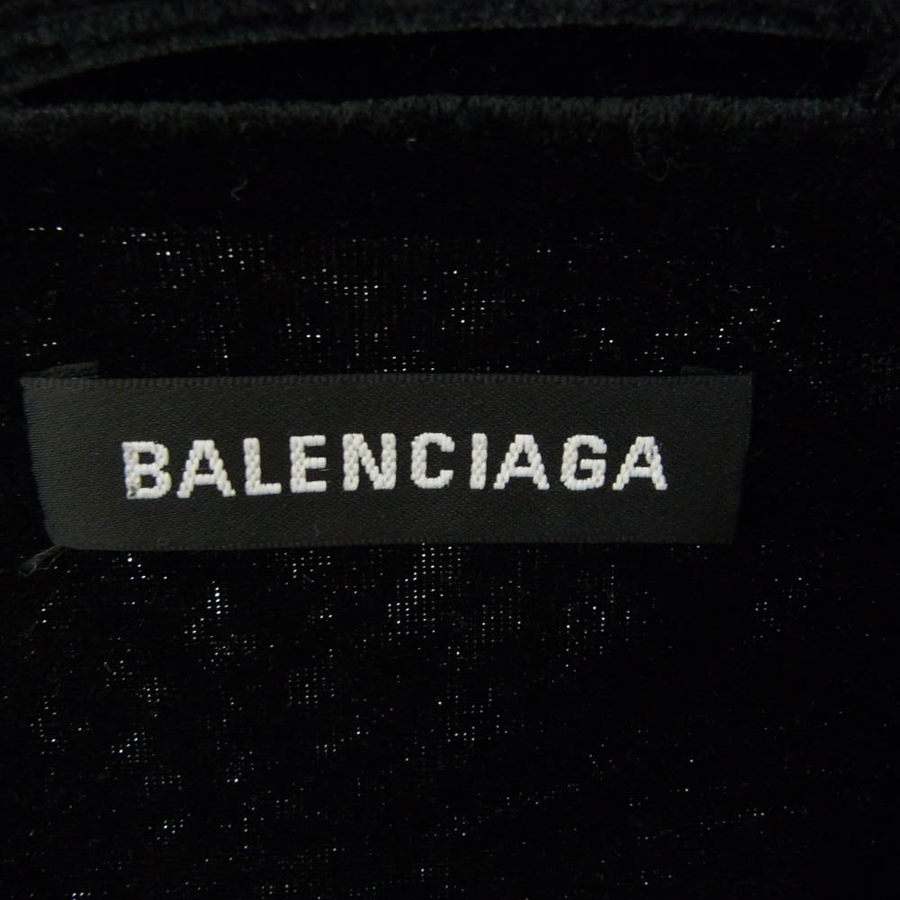 BALENCIAGA バレンシアガ 535814 TWK17 VELVET TRACKSUIT JACKET ベルベット トラックスーツ ジャケット ブラック系 XS【中古】