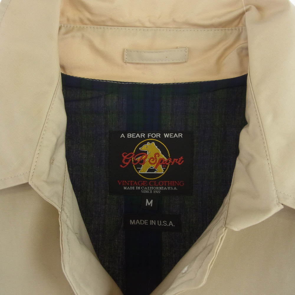 ゴールデンベア GB SPORT 比翼 ジャケット コート ベージュ系 M【中古】