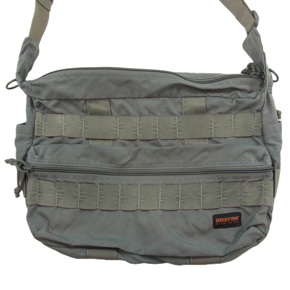 BRIEFING ブリーフィング USA製 FLIGHT LIGHT COURIER ショルダー バッグ カーキ系【中古】