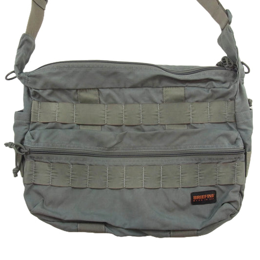 BRIEFING ブリーフィング USA製 FLIGHT LIGHT COURIER ショルダー バッグ カーキ系【中古】