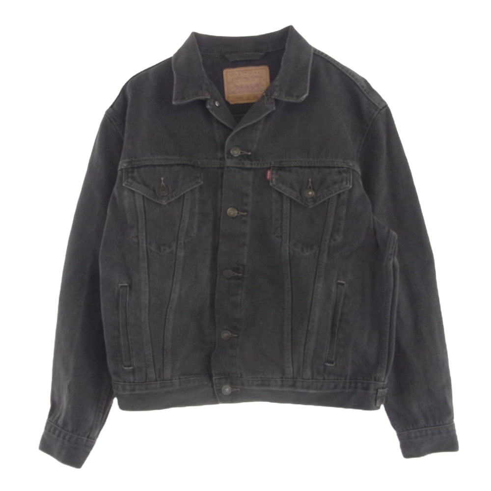 Levi's リーバイス 90s イタリア製 ユーロリーバイス 70503 ブラック デニム トラッカー ジャケット ブラック系 L【中古】