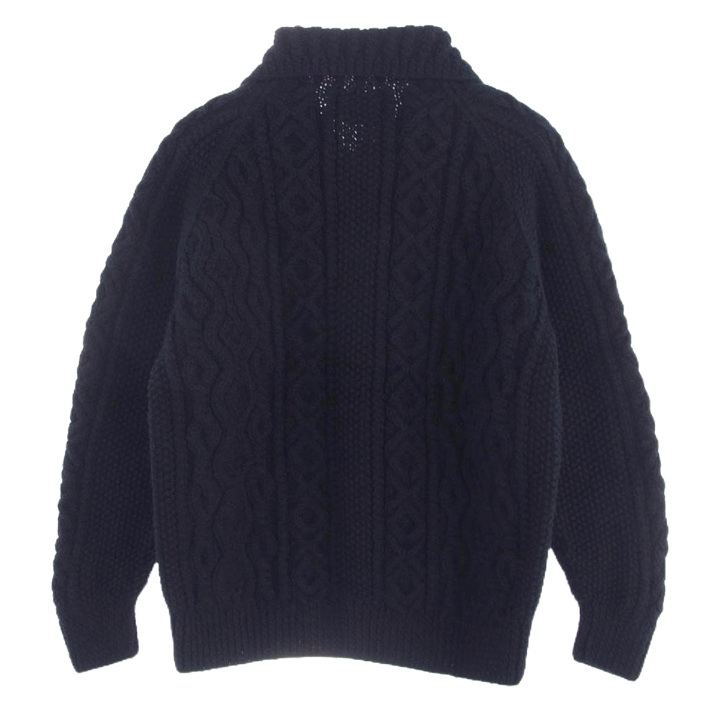 INVERALLAN インバーアラン スコットランド製 3A ウール カーディガン ネイビー系 40【極上美品】【中古】