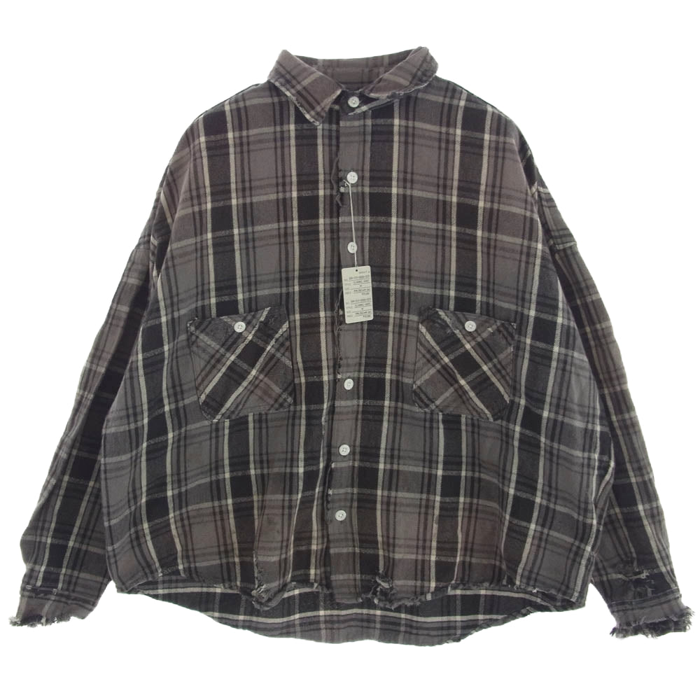 SAINT MICHAEL セントマイケル 24AW SM-YS1-0000-023 SAINT Mxxxxxx FLANNEL SHIRT ダメージ加工 フランネルシャツ チェックシャツ マルチカラー系 M【中古】
