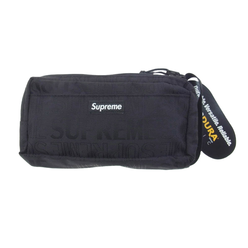 Supreme シュプリーム 19SS Organizer Pouch オーガナイザー ポーチ ジャガード コーデュラナイロン ポーチ ブラック系【美品】【中古】