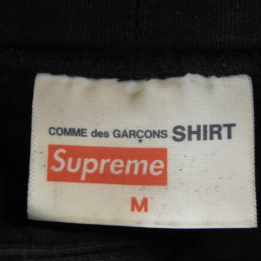 Supreme シュプリーム 18AW COMME des GARCONS SHIRT Split Box Logo Hooded Sweatshirt コムデギャルソン スプリット ボックスロゴ スウェット プルオーバー パーカー ブラック系 M【中古】