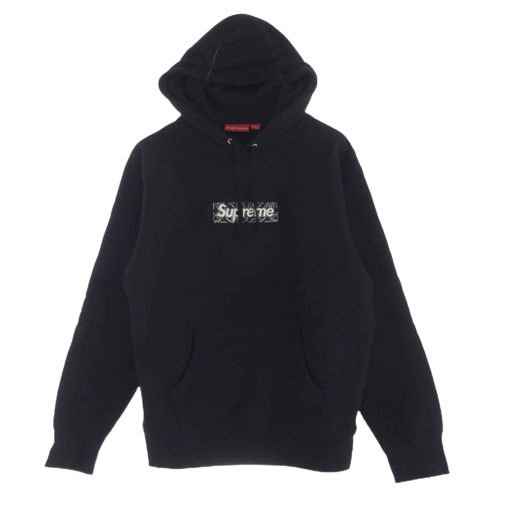 Supreme シュプリーム 19AW Bandana Box Logo Hooded Sweatshirt バンダナ ボックスロゴ プルオーバー パーカー ブラック系 M【中古】