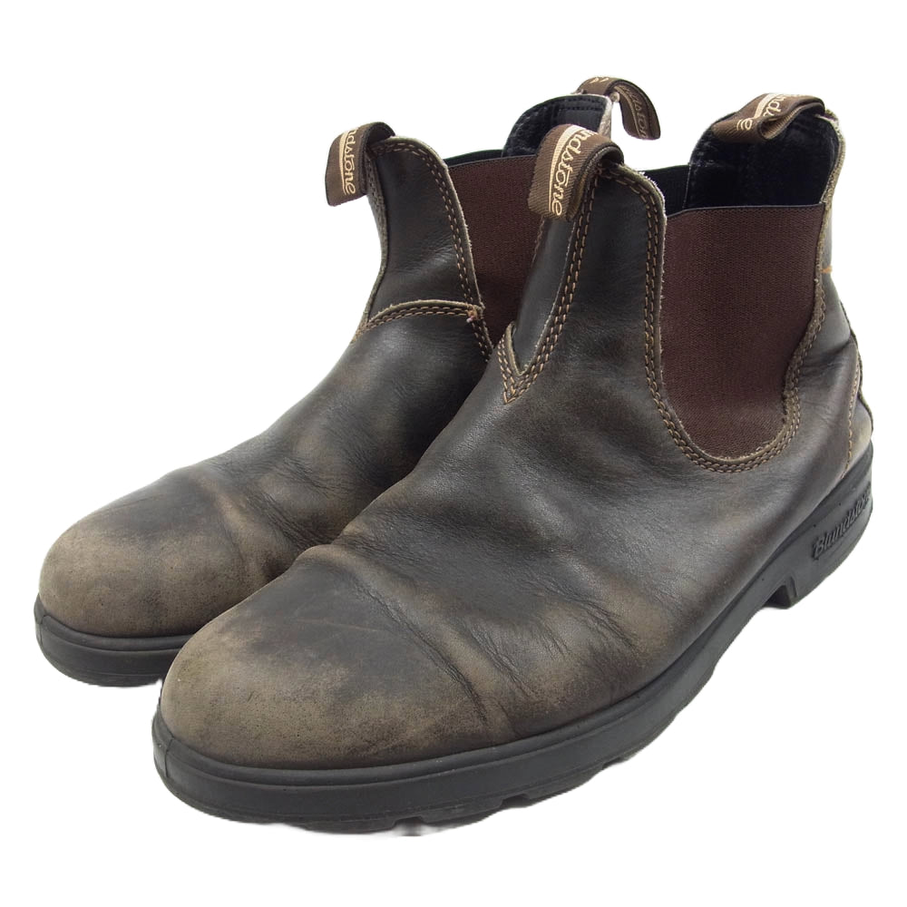 ブランドストーン サイドゴア レザー ショート ブーツ ブラック系 10【中古】