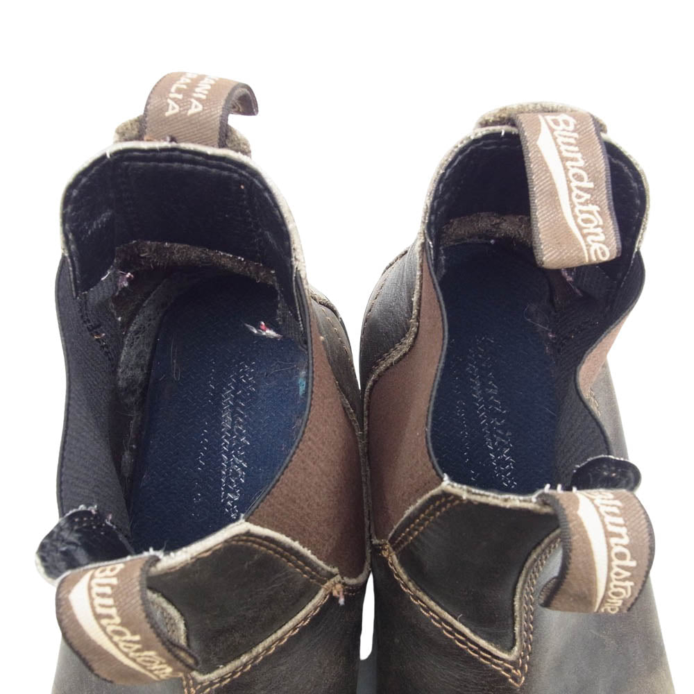 ブランドストーン サイドゴア レザー ショート ブーツ ブラック系 10【中古】