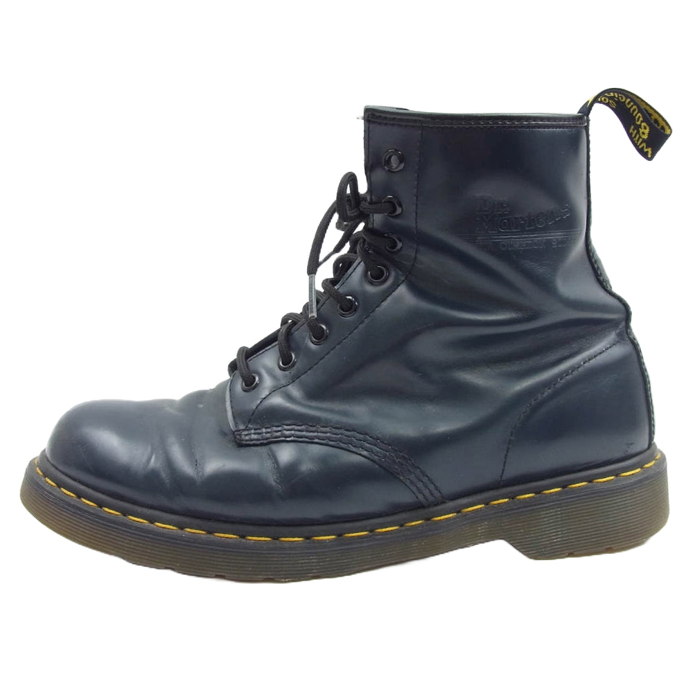 Dr.Martens ドクターマーチン 8ホール イエローステッチ レースアップ ブーツ ネイビー系 UK10【中古】