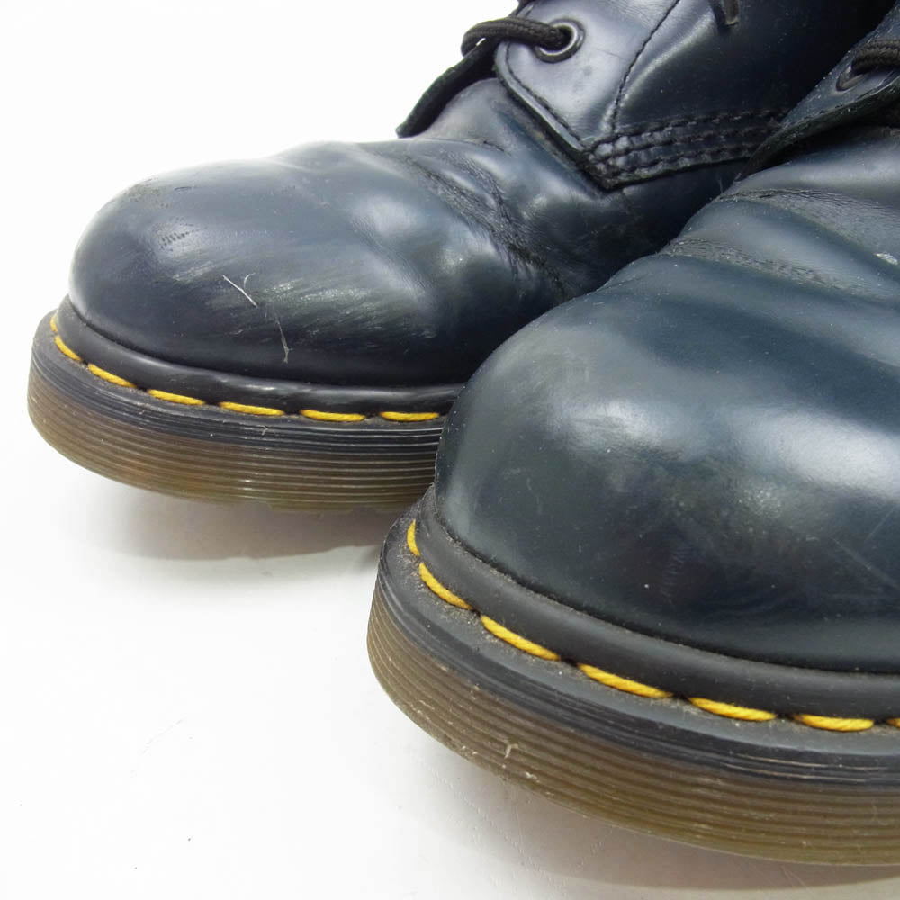 Dr.Martens ドクターマーチン 8ホール イエローステッチ レースアップ ブーツ ネイビー系 UK10【中古】
