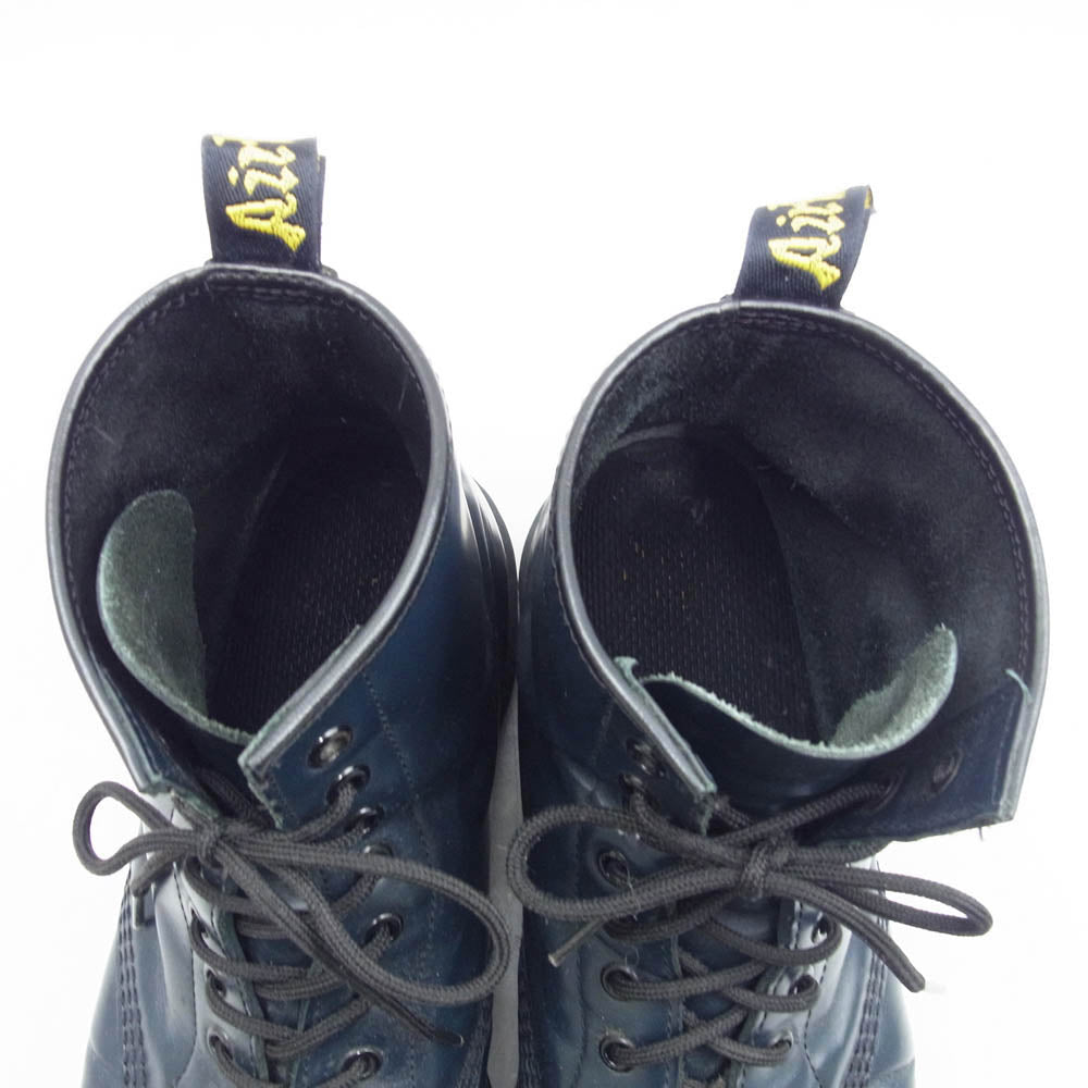 Dr.Martens ドクターマーチン 8ホール イエローステッチ レースアップ ブーツ ネイビー系 UK10【中古】