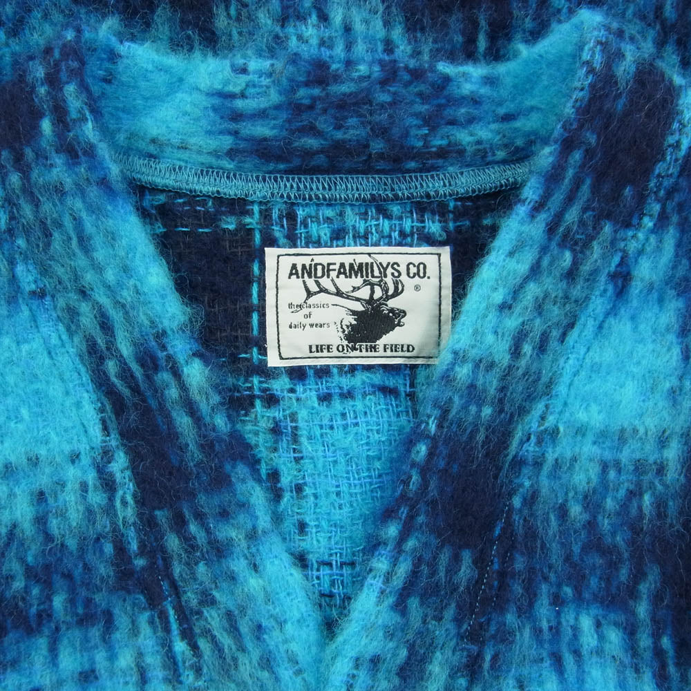 ANDFAMILYS アンドファミリー KN2312759 MOHAIR WOOL CARDIGAN モヘア ウール カーディガン ブルー系 M【中古】