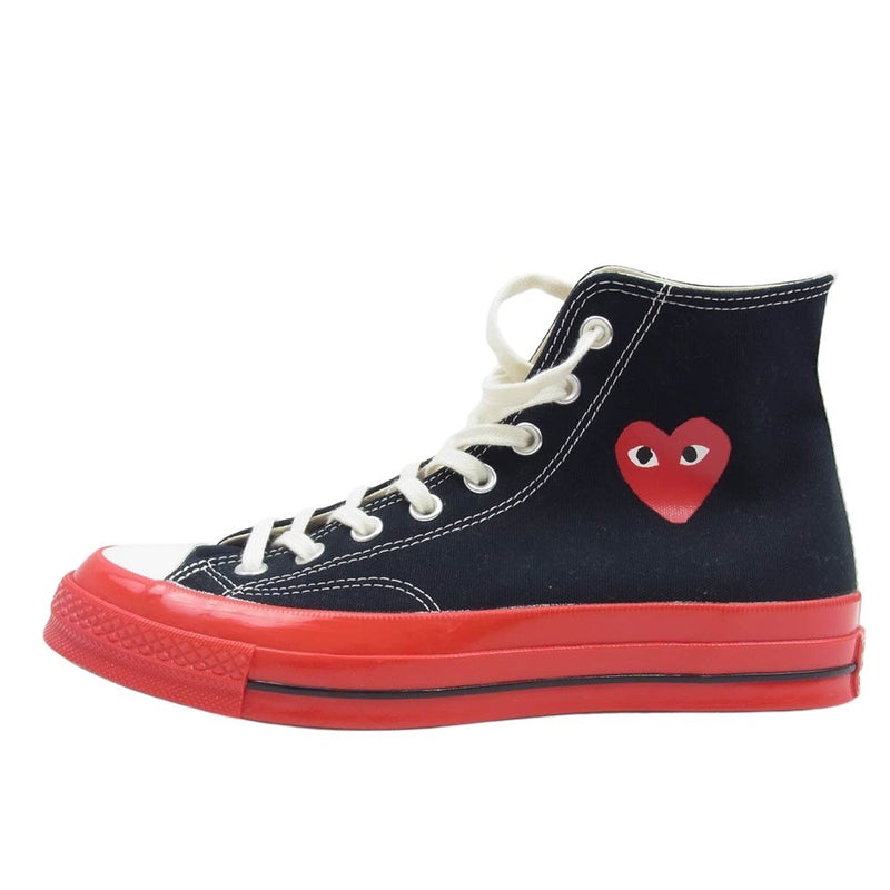 CONVERSE コンバース AZ-K124-001-1 × COMME DES GARCONS PLAY コムデギャルソン  チャックテイラー ハイカットスニーカー ブラック系 レッド系 26.5cm【極上美品】【中古】