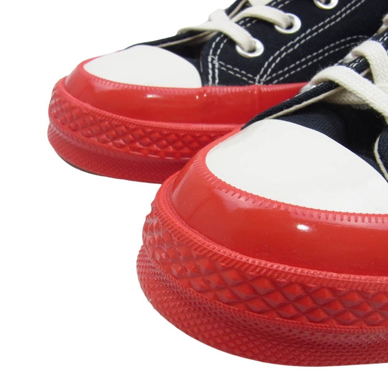 CONVERSE コンバース AZ-K124-001-1 × COMME DES GARCONS PLAY コムデギャルソン  チャックテイラー ハイカットスニーカー ブラック系 レッド系 26.5cm【極上美品】【中古】