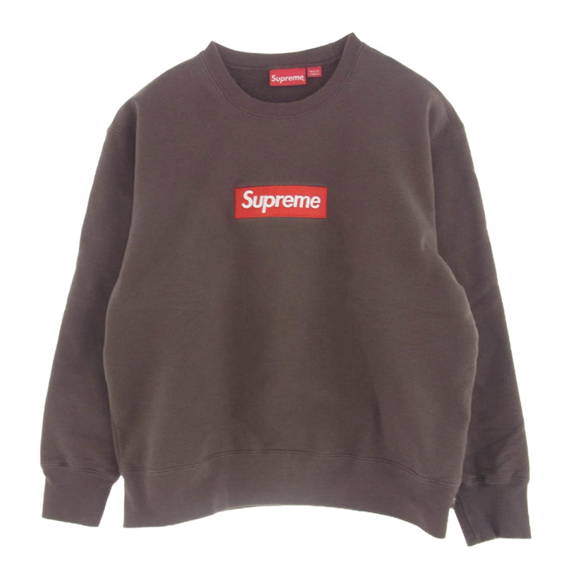 Supreme シュプリーム 22AW Box Logo Crewneck ボックスロゴ クルネック スウェットシャツ ブラウン系 S【中古】