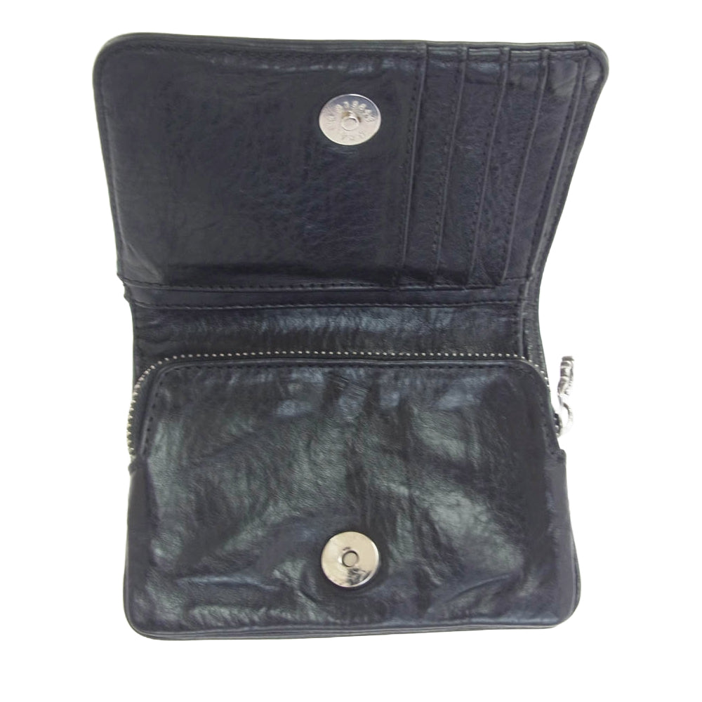 CHROME HEARTS クロムハーツ（原本無） JOYE ジョーイ スクエア ジップ ウォレット レザーウォレット ブラック系【中古】