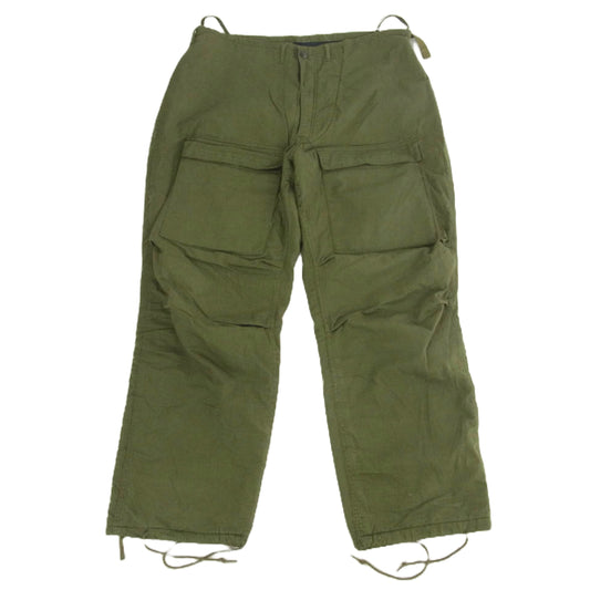 ヴィンテージ DLA100-78-C-1233 US ARMY 米軍 実物 78年製 Gibraltar Industries chemical protective pant ミリタリー パンツ カーキ系 L【中古】