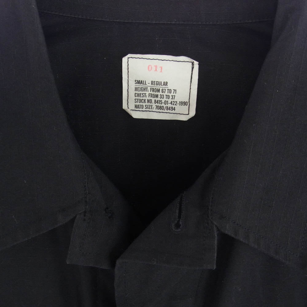 ヴィンテージ 8415-01-422-1990 US ARMY 米軍 実物 90s BDU JACKET ミリタリー フィールド ジャケット ブラック系 S【中古】