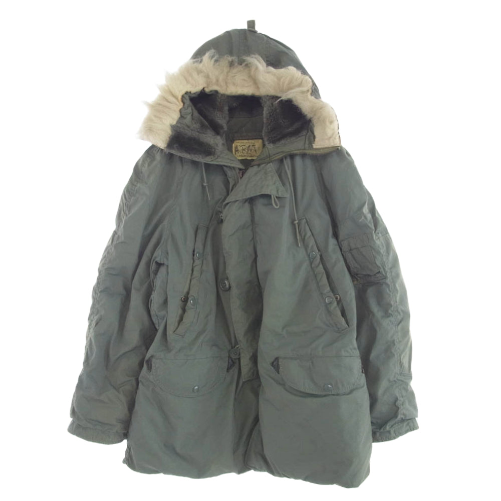 ヴィンテージ DLA100-78-C-0957 US ARMY 米軍 実物 78年製 LANCER CLOTHING N-3B フライト ジャケット カーキ系 M【中古】