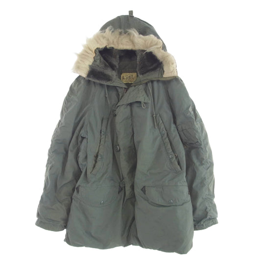 ヴィンテージ DLA100-78-C-0957 US ARMY 米軍 実物 78年製 LANCER CLOTHING N-3B フライト ジャケット カーキ系 M【中古】