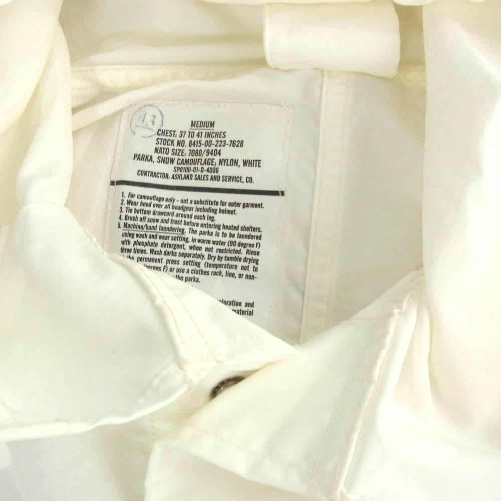 ヴィンテージ SP0100-01-D-4006 US ARMY 米軍 実物 00s SNOW PARKA PANT スノーパーカ パンツ セットアップ 上下セット ホワイト系 M パンツS【中古】