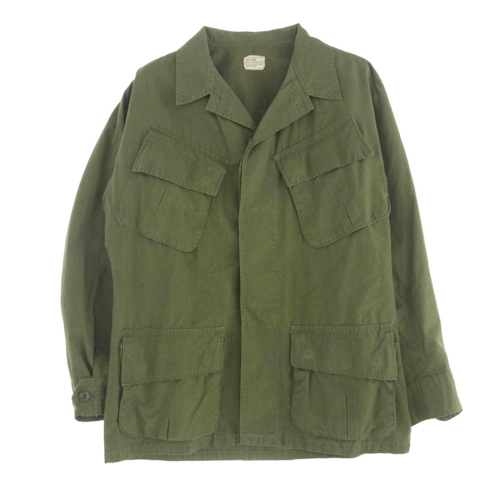ヴィンテージ DSA-100-69-C-0727 US ARMY 米軍 実物 00s 69年製 JUNGLE FATIGUE JACKET ジャングル ファティーグ ジャケット ノンリップ 3rd MODEL カーキ系【中古】