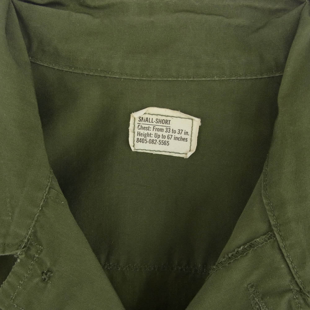 ヴィンテージ DSA-100-69-C-0727 US ARMY 米軍 実物 00s 69年製 JUNGLE FATIGUE JACKET ジャングル ファティーグ ジャケット ノンリップ 3rd MODEL カーキ系【中古】