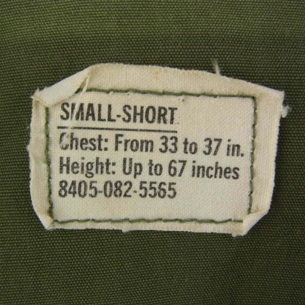 ヴィンテージ DSA-100-69-C-0727 US ARMY 米軍 実物 00s 69年製 JUNGLE FATIGUE JACKET ジャングル ファティーグ ジャケット ノンリップ 3rd MODEL カーキ系【中古】