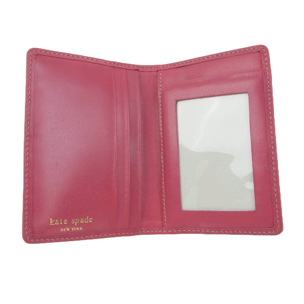 Kate Spade ケイトスペード 二つ折り カードケース ゴールド系【美品】【中古】