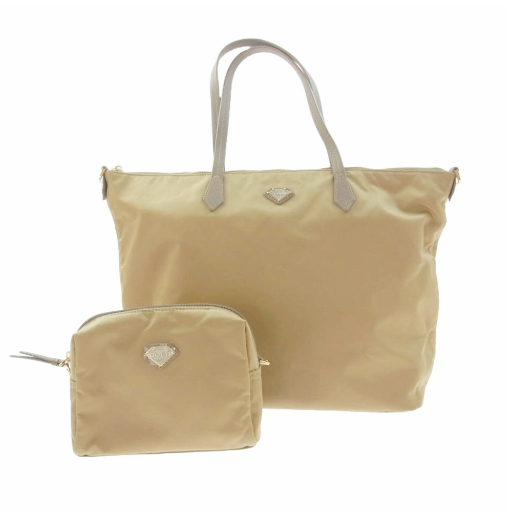 ココセリュックスゴールド 801AA0500 POCONO NYLON ナイロン トートバッグ ポーチセット ゴールド系【中古】