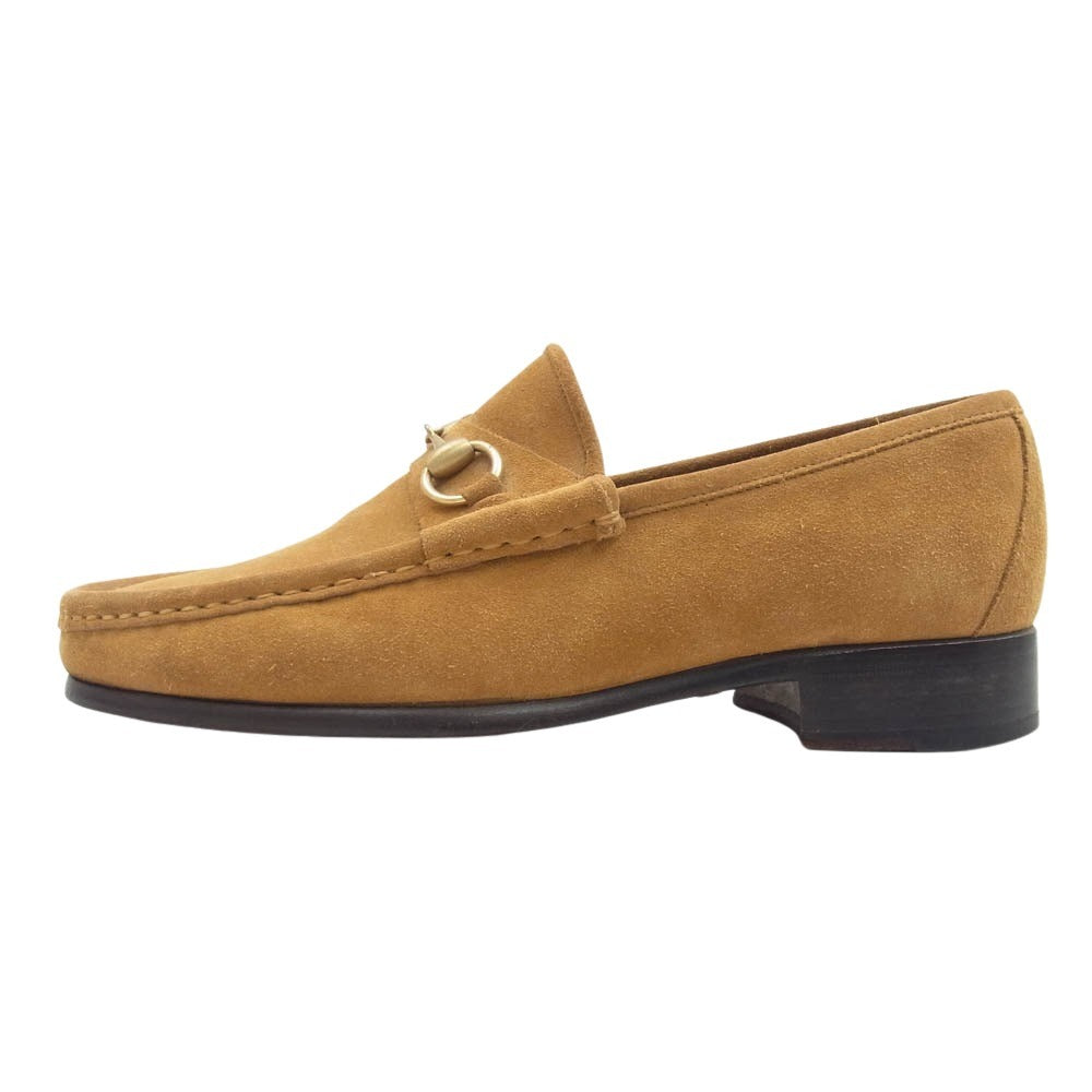 GUCCI グッチ スエード ビットモカシンシューズ ローファー ライトブラウン系 40 1/2E【中古】