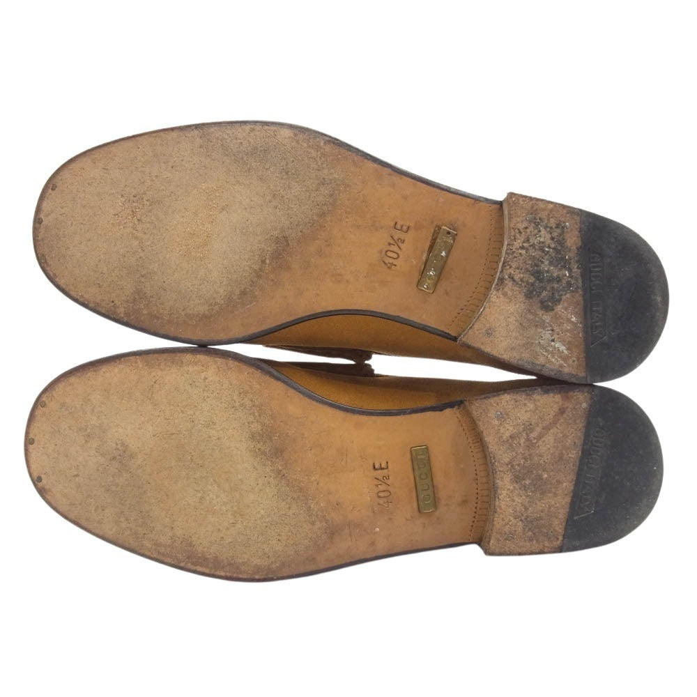 GUCCI グッチ スエード ビットモカシンシューズ ローファー ライトブラウン系 40 1/2E【中古】