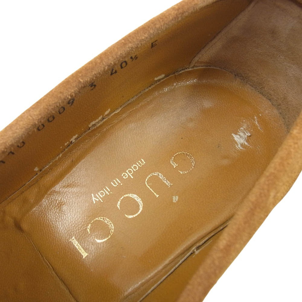 GUCCI グッチ スエード ビットモカシンシューズ ローファー ライトブラウン系 40 1/2E【中古】