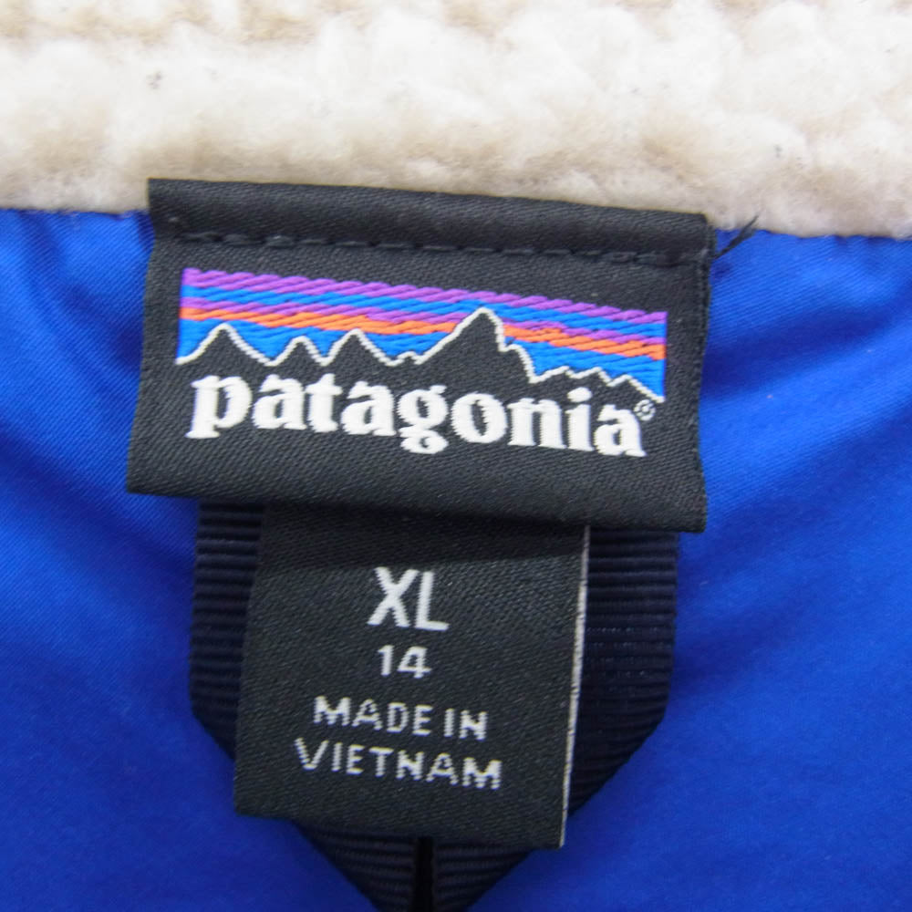 patagonia パタゴニア 17AW 65625FA17 17年製 Kids Retro-X Fleece Jacket キッズ 子供用 レトロエックス フリース ジャケット オフホワイト系 XL 14【中古】