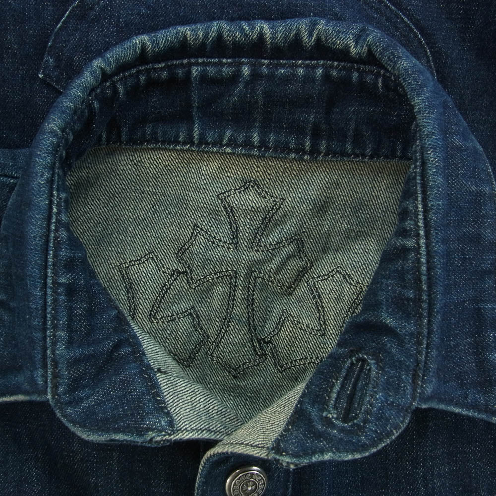 CHROME HEARTS クロムハーツ（原本無） バッグ フレアニー  セメタリー パッチ デニム ジャケット インディゴブルー系 M【中古】