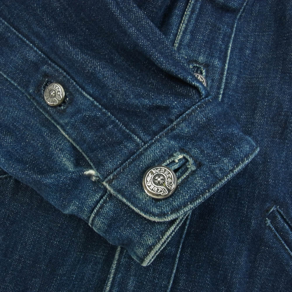 CHROME HEARTS クロムハーツ（原本無） バッグ フレアニー  セメタリー パッチ デニム ジャケット インディゴブルー系 M【中古】