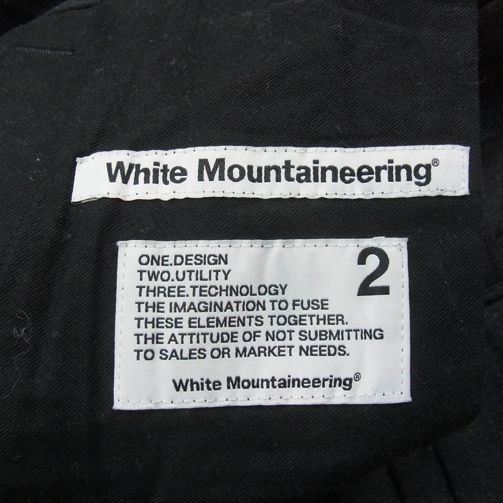 WHITE MOUNTAINEERING ホワイトマウンテニアリング WM1873415 STRETCHED TAPERED TUCKED WIDE PANTS 2タック ワイド テーパード スラックスパンツ グレー系 2【中古】