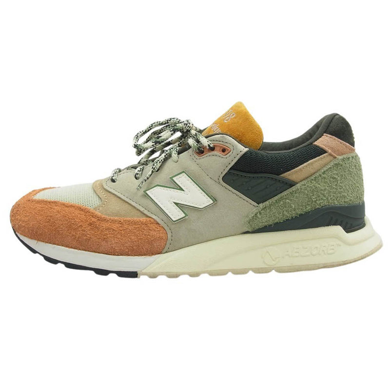 NEW BALANCE ニューバランス U998KT1 KITH Frank Lloyd Wright キス スエード ローカット スニーカー グリーン系 オレンジ系 28.5cm【中古】