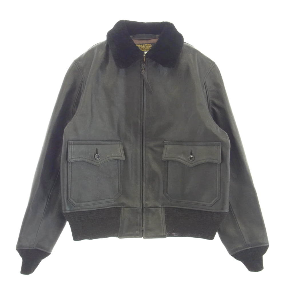 Buzz Rickson's バズリクソンズ BR80597 WILLIAM GIBSON COLLECTION Type BLACK G-1 ウィリアム ギブソン レザー フライト ジャケット ブラック系 42【極上美品】【中古】
