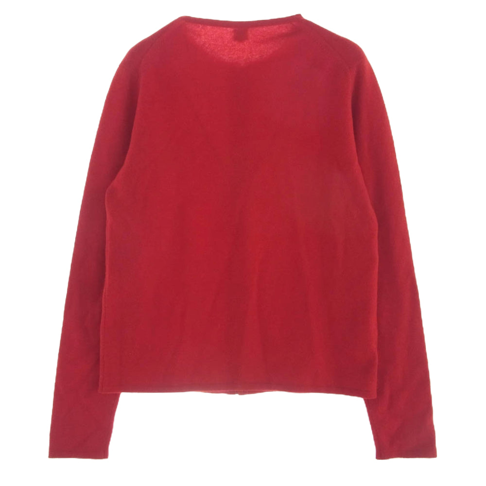 HERMES エルメス スコットランド製 カシミヤ 100% カデナ チャーム付 ジップ ニット レッド系 S【中古】