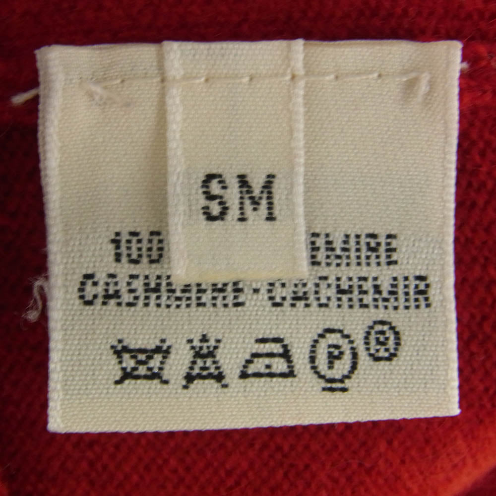 HERMES エルメス スコットランド製 カシミヤ 100% カデナ チャーム付 ジップ ニット レッド系 S【中古】