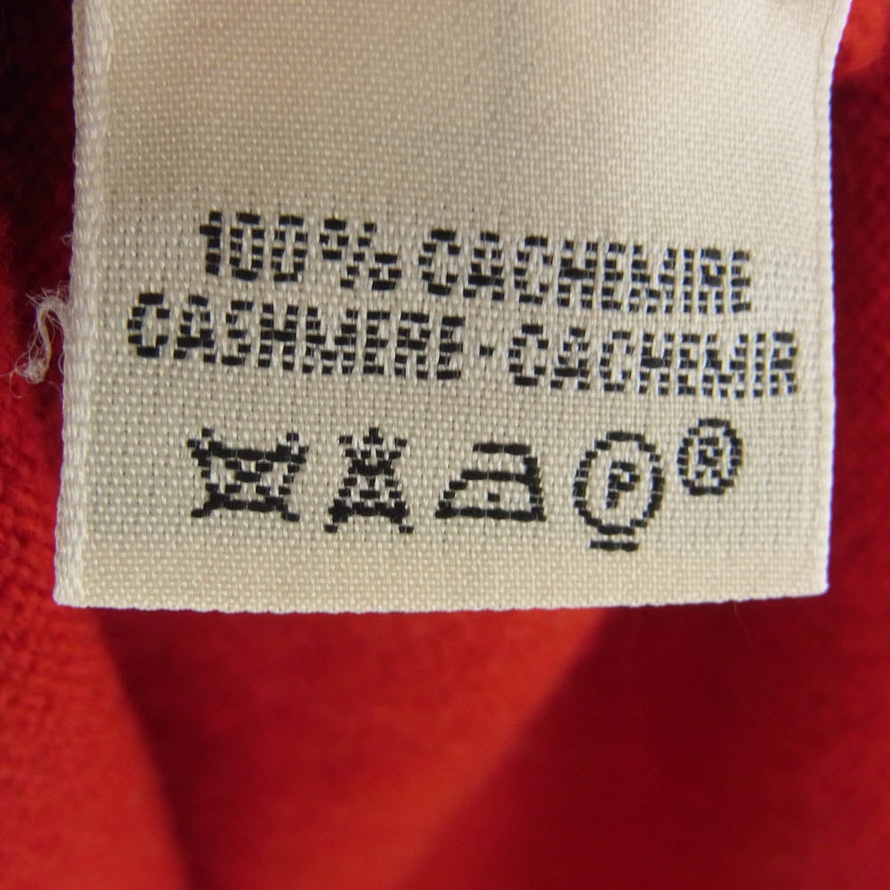 HERMES エルメス スコットランド製 カシミヤ 100% カデナ チャーム付 ジップ ニット レッド系 S【中古】