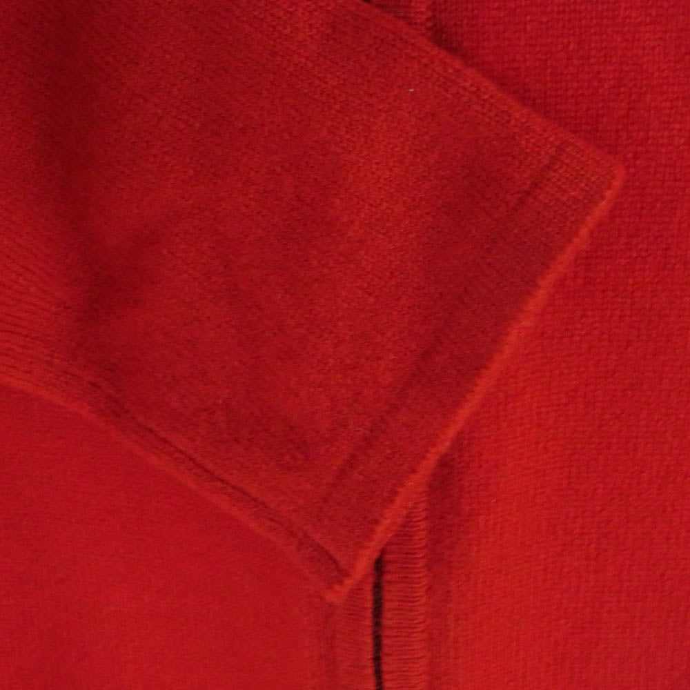 HERMES エルメス スコットランド製 カシミヤ 100% カデナ チャーム付 ジップ ニット レッド系 S【中古】