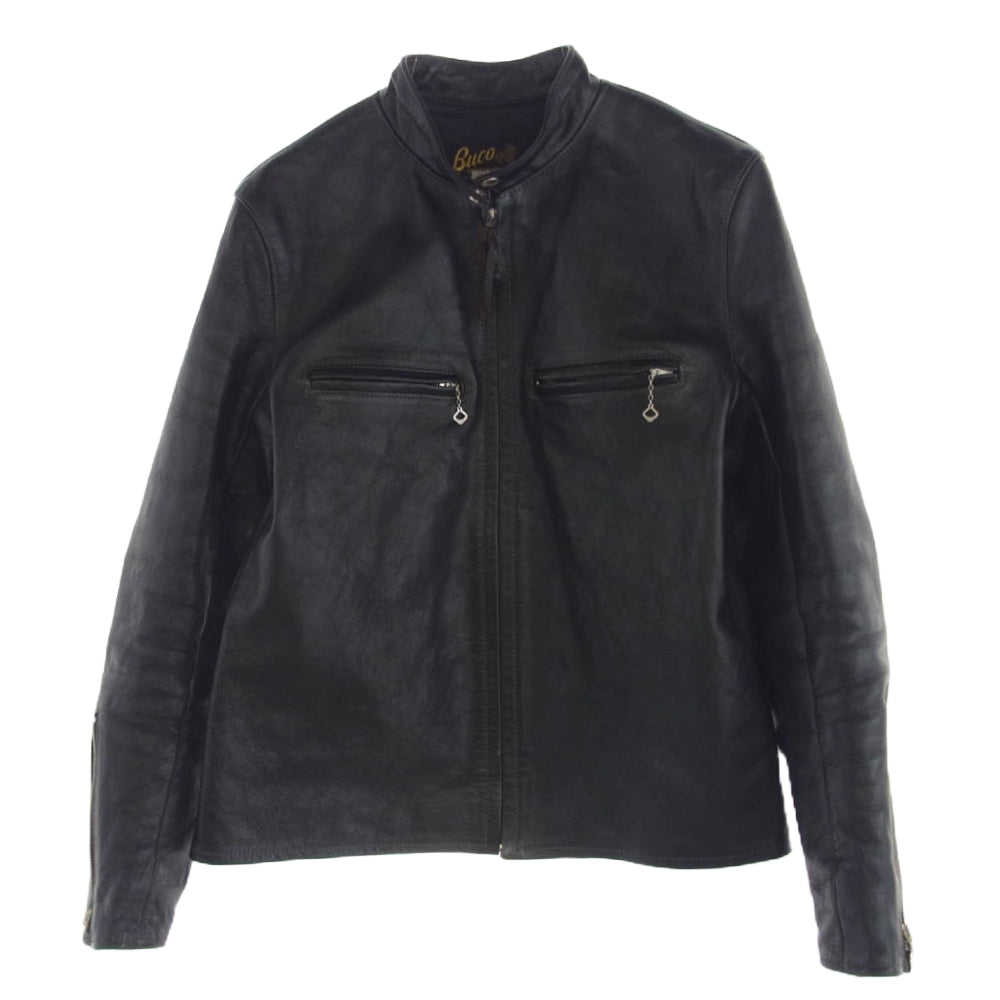 The REAL McCOY'S ザリアルマッコイズ J-100 BUCO ブコ SINGLE RIDER S JACKET 茶芯 シングル ライダース レザー ジャケット ブラック系 38【中古】