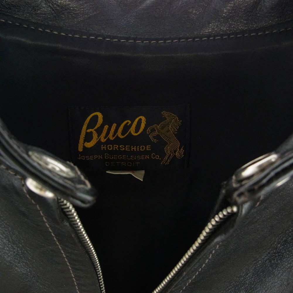 The REAL McCOY'S ザリアルマッコイズ J-100 BUCO ブコ SINGLE RIDER S JACKET 茶芯 シングル ライダース レザー ジャケット ブラック系 38【中古】