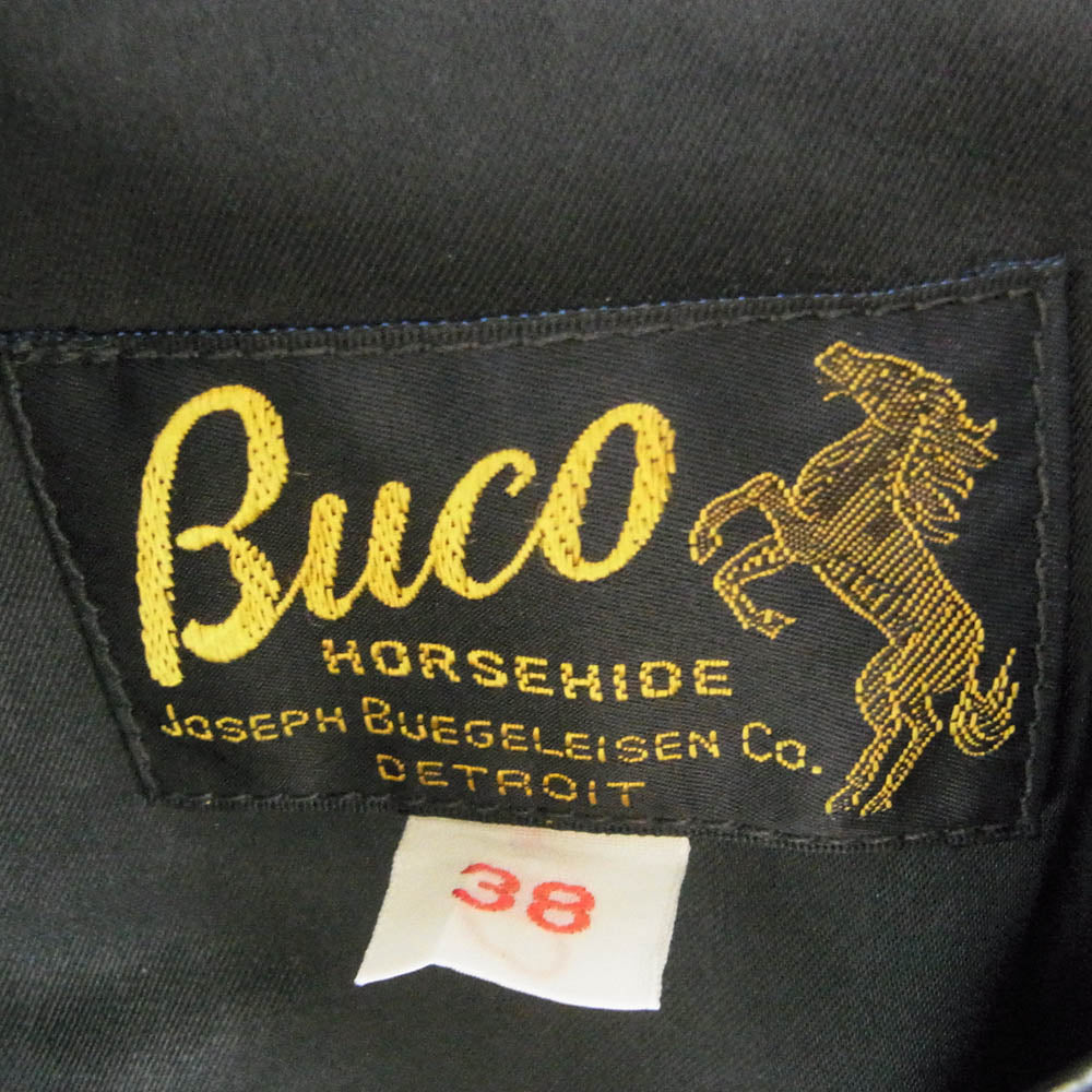 The REAL McCOY'S ザリアルマッコイズ J-100 BUCO ブコ SINGLE RIDER S JACKET 茶芯 シングル ライダース レザー ジャケット ブラック系 38【中古】