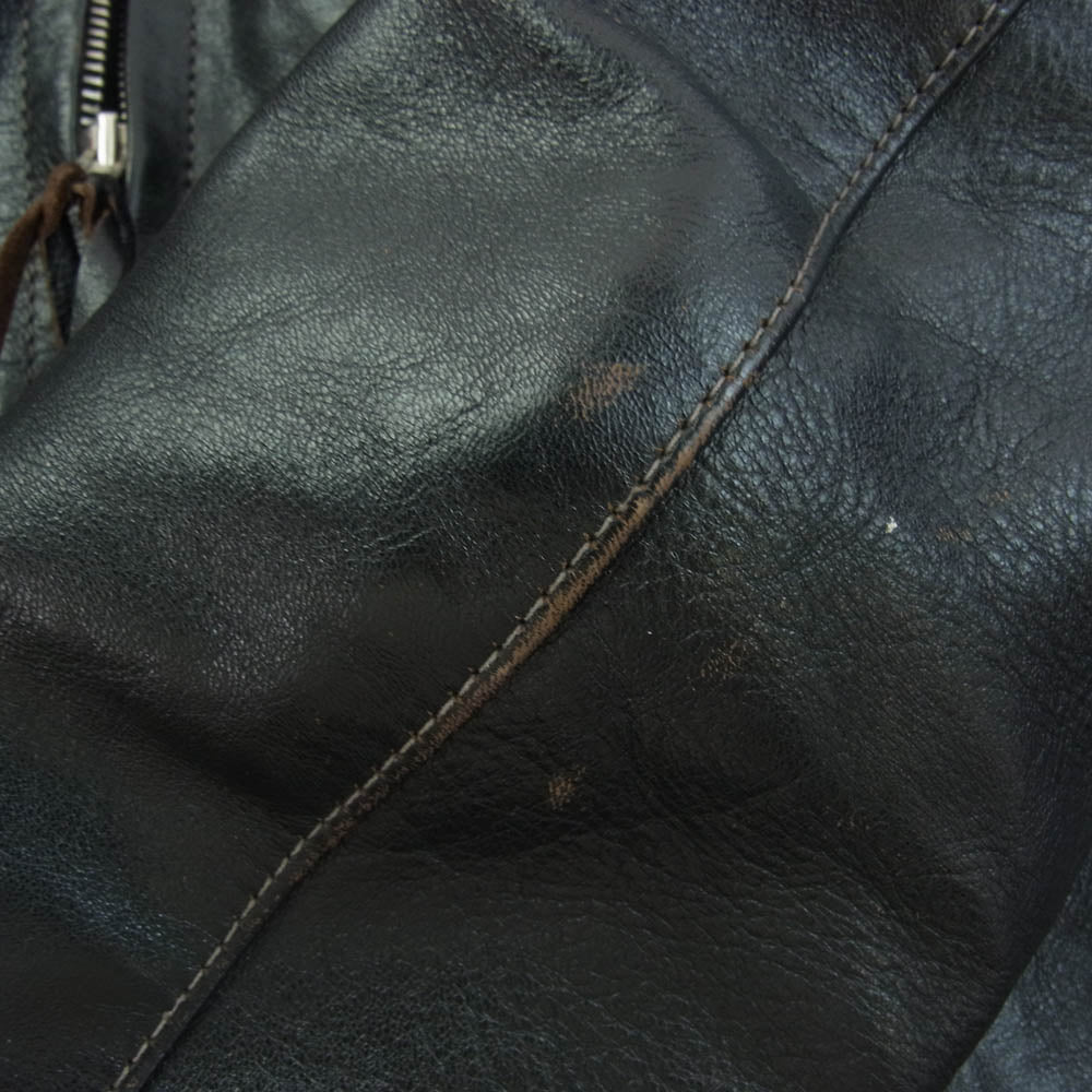 The REAL McCOY'S ザリアルマッコイズ J-100 BUCO ブコ SINGLE RIDER S JACKET 茶芯 シングル ライダース レザー ジャケット ブラック系 38【中古】