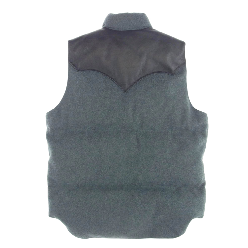 Rocky Mountain FeatherBed ロッキーマウンテンフェザーベッド ウール レザーヨーク切替 ダウンベスト 40【中古】