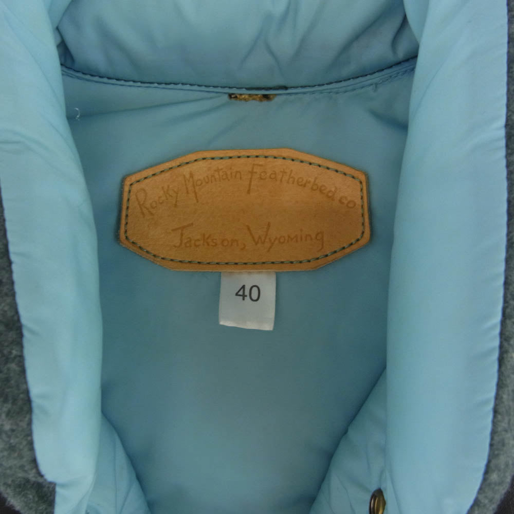 Rocky Mountain FeatherBed ロッキーマウンテンフェザーベッド ウール レザーヨーク切替 ダウンベスト 40【中古】